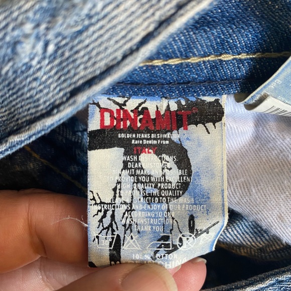 DINAMIT Rare Denim from Italy Light Wash Distressed Men’s Denim Jeans Size 40 - Picture 15 of 16